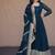 Rama Blue sequins & zari embroidered gown with dupatta