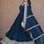Rama Blue sequins & zari embroidered gown with dupatta