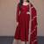 Maroon sequins & zari embroidered gown with dupatta