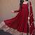 Maroon sequins & zari embroidered gown with dupatta