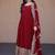 Maroon sequins & zari embroidered gown with dupatta