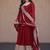 Maroon sequins & zari embroidered gown with dupatta