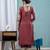 Maroon heavy embroidered chinon kurta set