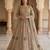 Beige luxury stone embroidered rangoli crush anarkali set
