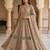 Beige luxury stone embroidered rangoli crush anarkali set