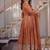 Orange sequins embroidered anarkali set