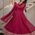Rani pink sequins embroidered crunchy silk anarkali with pant & dupatta
