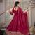 Rani pink sequins embroidered crunchy silk anarkali with pant & dupatta