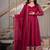 Rani pink sequins embroidered crunchy silk anarkali with pant & dupatta