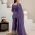 Purple sequins embroidery work crunchy silk kurta palazzo set