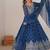 Teal blue designer embroidery work georgette anarkali set