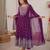 Wine designer embroidery work georgette anarkali set