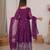 Wine designer embroidery work georgette anarkali set