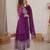 Wine designer embroidery work georgette anarkali set