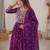Wine designer embroidery work georgette anarkali set