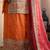 Orange thread & sequins work chinon kurta palazzo set