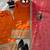Orange thread & sequins work chinon kurta palazzo set