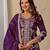Purple  coding sequins work chinon kurta sharara set