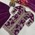Purple  coding sequins work chinon kurta sharara set