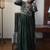 Dark green vichitra silk embroidered gown set