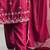 Wine heavy embroidery moti work georgette kurta set