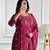 Wine heavy embroidery moti work georgette kurta set
