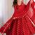 Red thread & sequins woek chinon silk anarkali with pant & dupatta