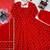 Red thread & sequins woek chinon silk anarkali with pant & dupatta