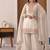 White embroidered crunchy silk kurta palazzo set