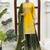Yellow thread & sequins embroidered crepe kurti with palazzo & dupatta
