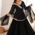 Black sequins embroidered georgette anarkali with pant & dupatta