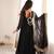 Black sequins embroidered georgette anarkali with pant & dupatta