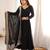 Black sequins embroidered georgette anarkali with pant & dupatta