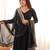Black sequins embroidered georgette anarkali with pant & dupatta