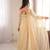 Beige mirror work lace border crush silk anarkali set