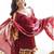 Red mirror work lace border crush silk kurta palazzo set