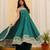 Rama embroidery & mirror work vichitra silk gown with palazzo & dupatta