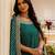 Rama embroidery & mirror work vichitra silk gown with palazzo & dupatta