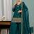 Teal blue sequins embroidery work roman silk kurta palazzo set