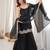 Black coding & mirror work fendy silk kurta palazzo set
