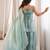 Sky blue sequins & mirror work crush silk kurta palazzo set