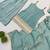 Sky blue sequins & mirror work crush silk kurta palazzo set