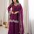 Purple coding & mirror work fendy silk kurta palazzo set