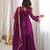 Purple coding & mirror work fendy silk kurta palazzo set