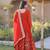 Orange sequins & zari embroidered georgette gown with dupatta