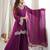 Purple coding & mirror work fendy silk kurta palazzo set