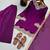 Purple coding & mirror work fendy silk kurta palazzo set