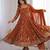 Orange heavy embroidered georgette anarkali set