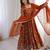 Orange heavy embroidered georgette anarkali set