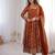 Orange heavy embroidered georgette anarkali set